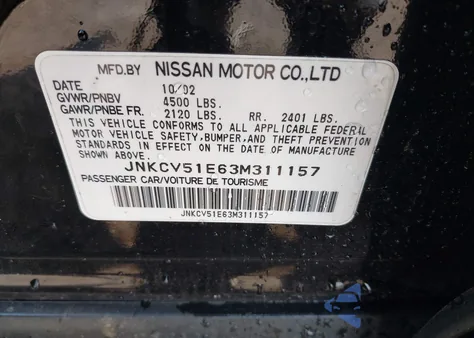 2003 Infiniti G35 Luxury Leather z USA, uszkodzony, nr VIN JNKCV51E63M311157